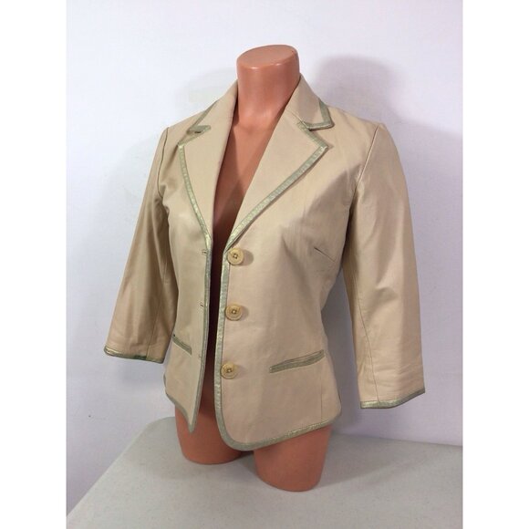 Margaret Godfrey Leather Jacket Blazer Womens 6 - Picture 2 of 8